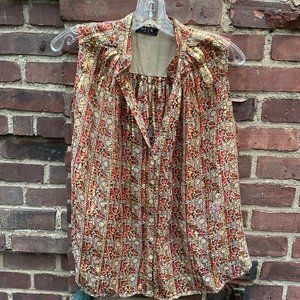 Otte Sheer Metallic Bohemian Sleeveless Blouse